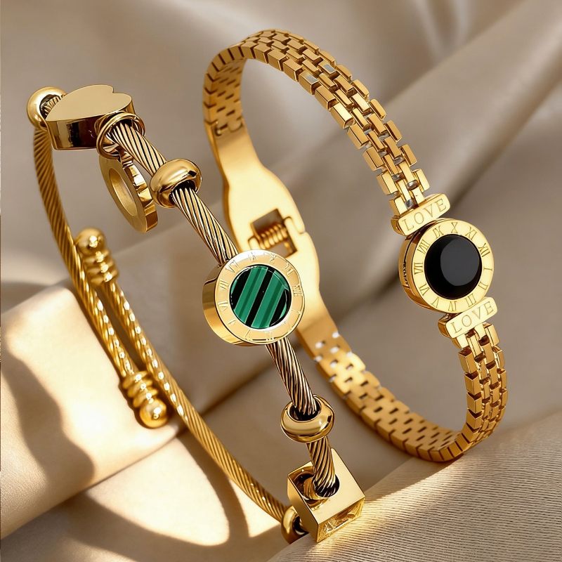 2pcs Multi-Pattern Bracelet Set, Vintage Style for Layering